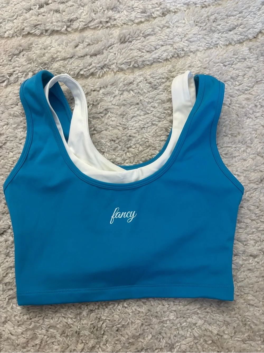 Blue Women's Layered Sports Crop Top